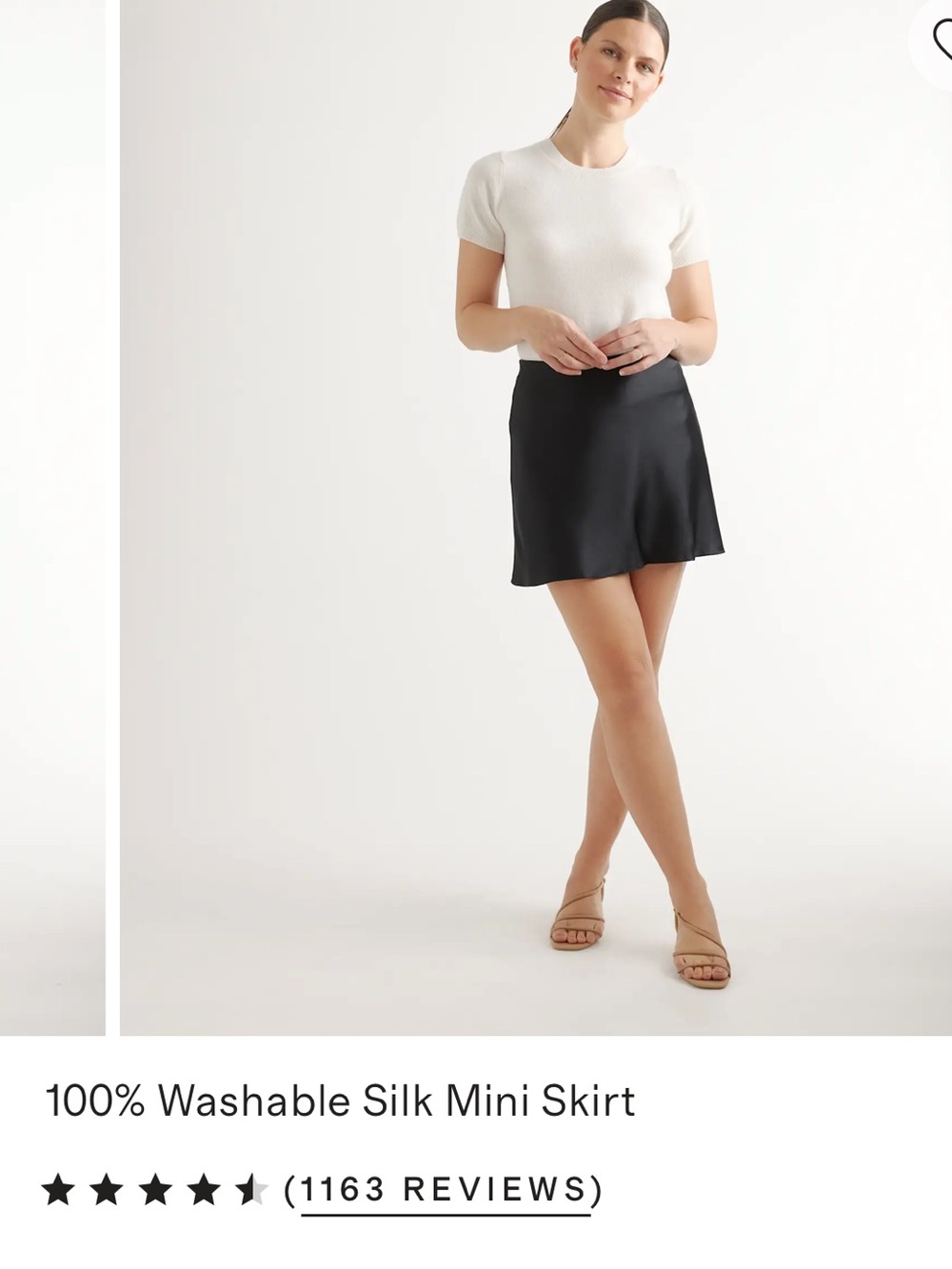 Quince Black Washable Silk Mini Skirt
